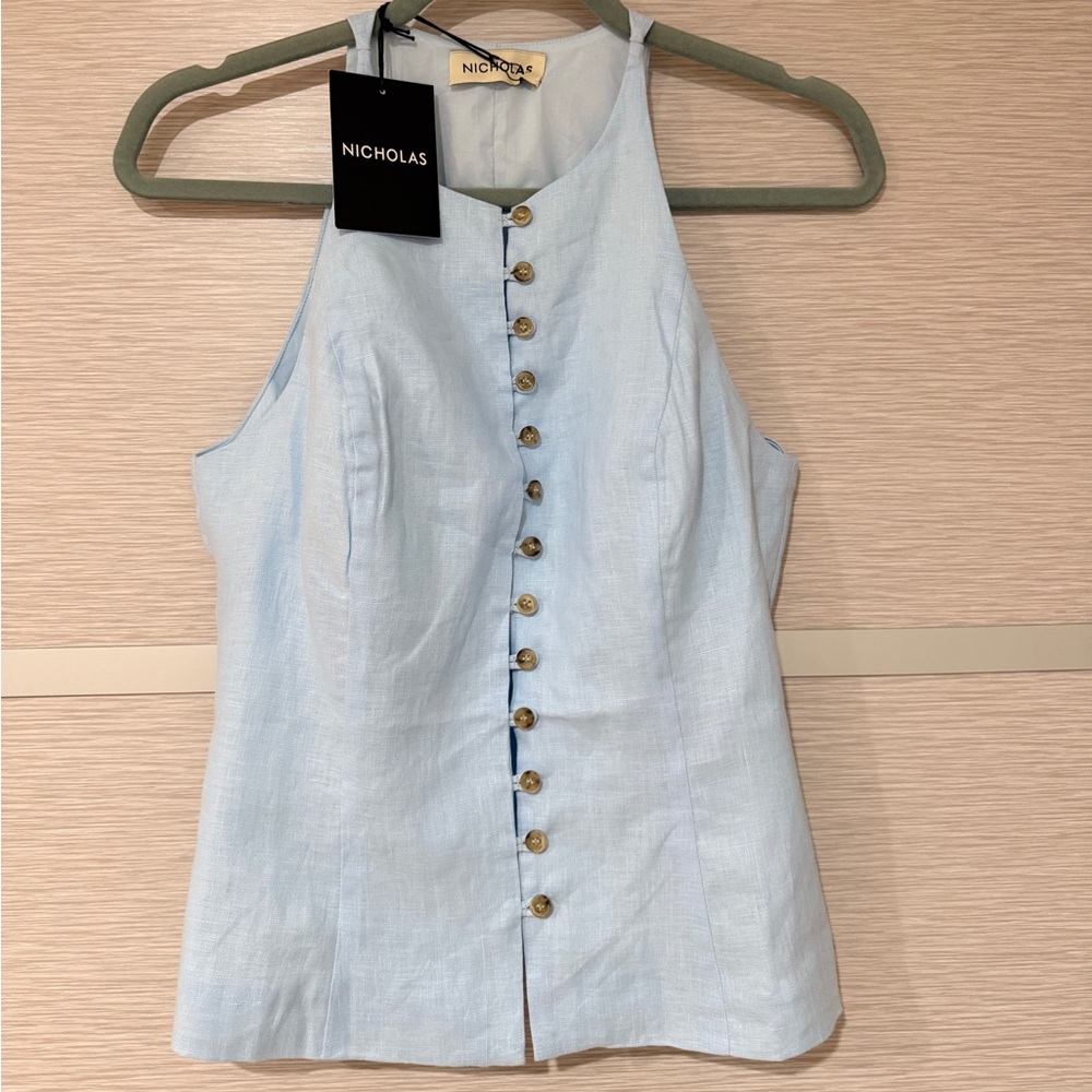 NWT NICHOLAS THE LABEL Sky Blue Sancia Top in sz. 2 - Picture 4 of 16